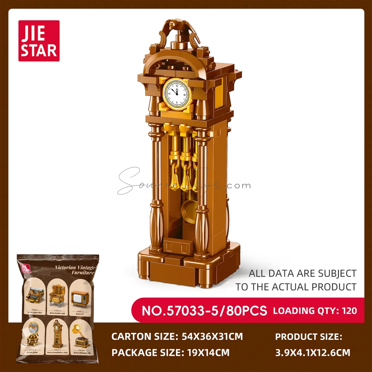 Vintage Grandfather Clock Building Blocks Set Vintage Grandfather Clock Building Blocks Set
