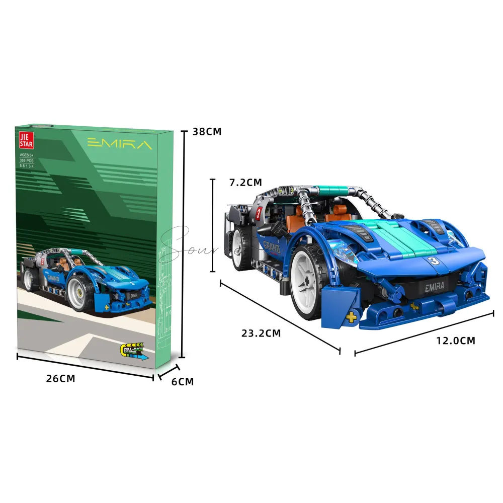 355-Piece Building Blocks Set with Pull-Back Car 355-Piece Building Blocks Set with Pull-Back Car