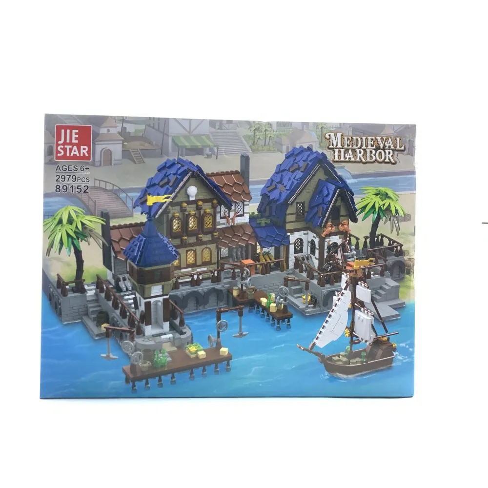 Medieval Port Building Blocks with LED Lights Medieval Port Building Blocks with LED Lights