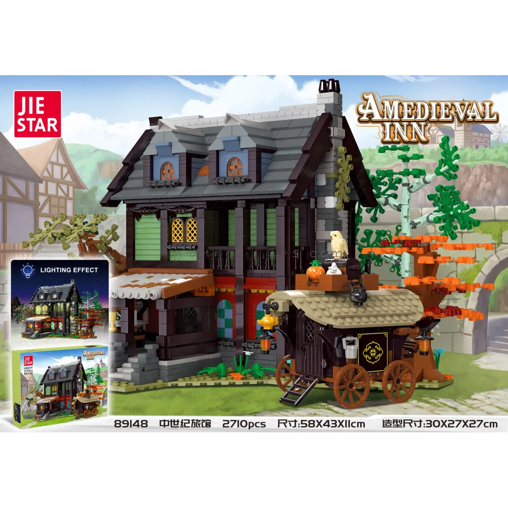Medieval Inn Building Blocks Set with LED Lights Medieval Inn Building Blocks Set with LED Lights