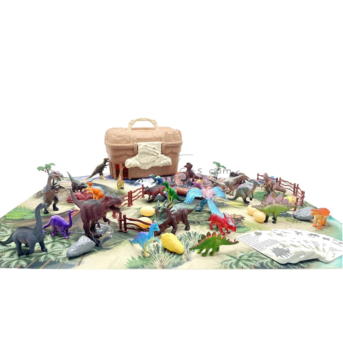 50-Piece Dinosaur Figure Set with Storage Box