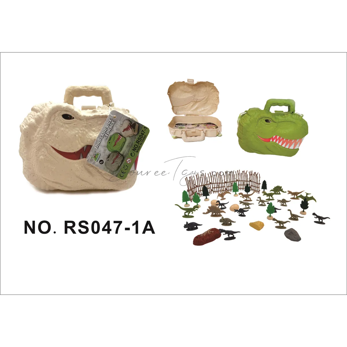 Dinosaur Head Storage Box  Dinosaur Set (3 Colors Assorted)