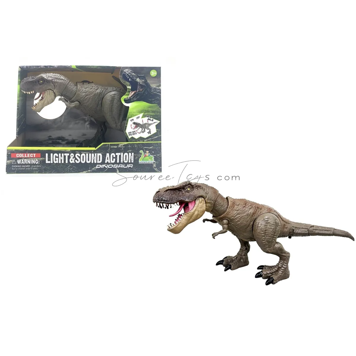 Large Button Rotating Head T-Rex Dinosaur Toy