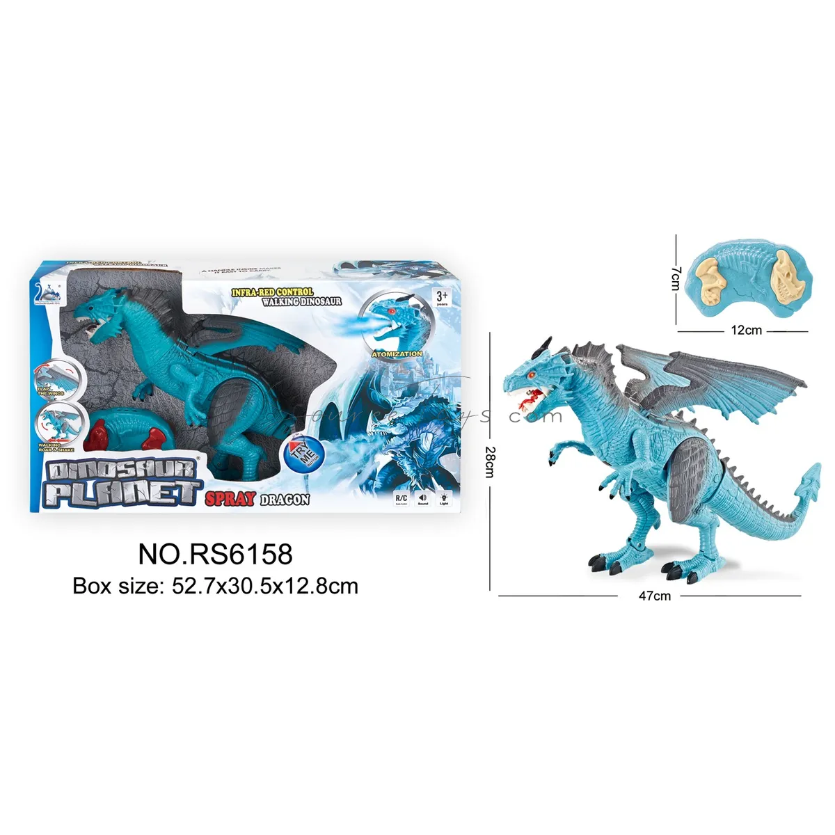 Remote Control Western Dragon with Spray, Sound, and Lights