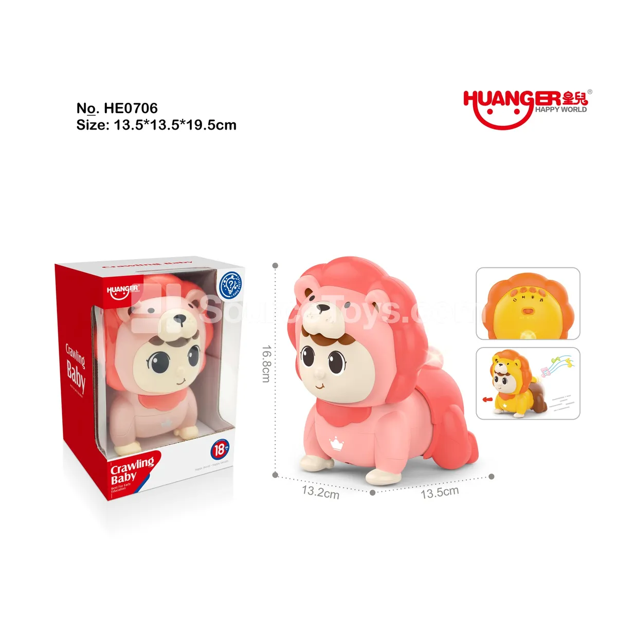Educational Crawling Lion Doll with Lights & Sounds (Pink) Educational Crawling Lion Doll with Lights & Sounds (Pink)
