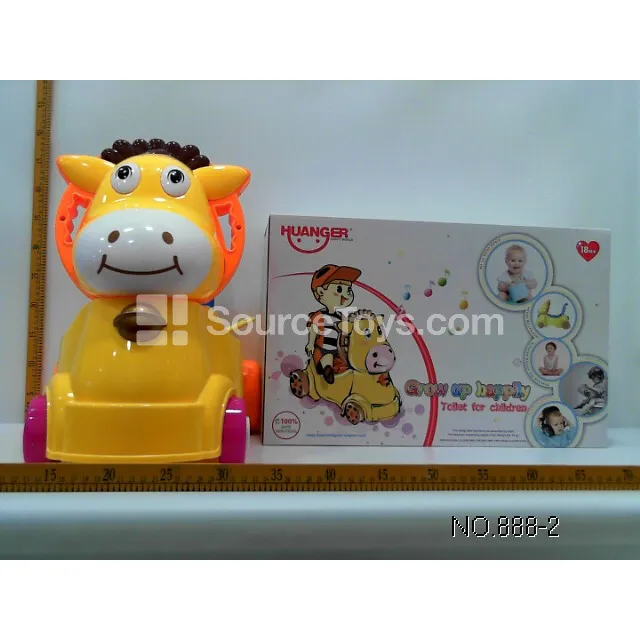 Push-Along Toilet Toy with Light and Music, Brush Included