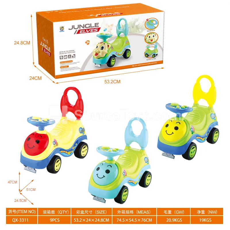 Smiling Face Scooter Ride-On with Music Steering Wheel Smiling Face Scooter Ride-On with Music Steering Wheel