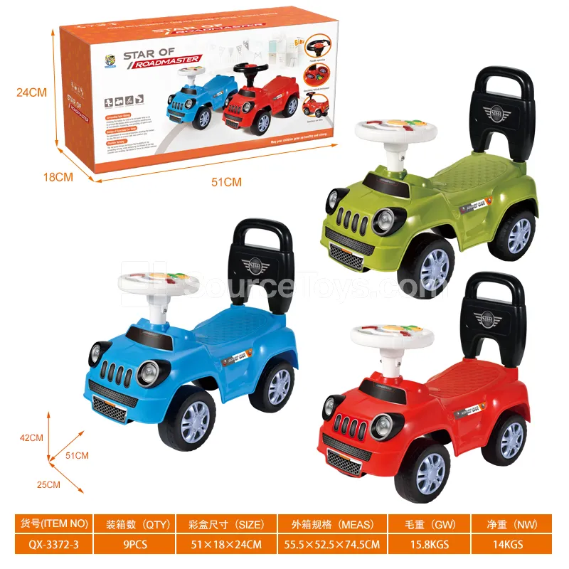 Ride-on Scooter with Music Steering Wheel and Backrest