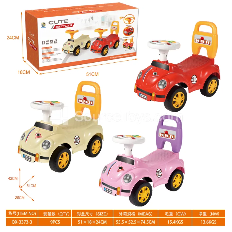 Ride-On Scooter with Music Steering Wheel and Backrest Ride-On Scooter with Music Steering Wheel and Backrest