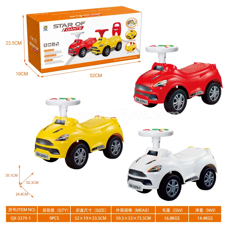 Ride-On Scooter with Musical Steering Wheel (No Backrest) (GCC)