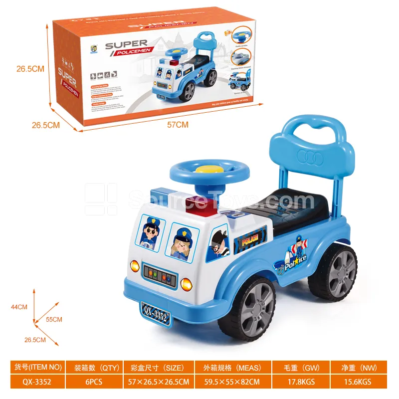 Police Car Ride-on with BB Horn Steering Wheel GCC