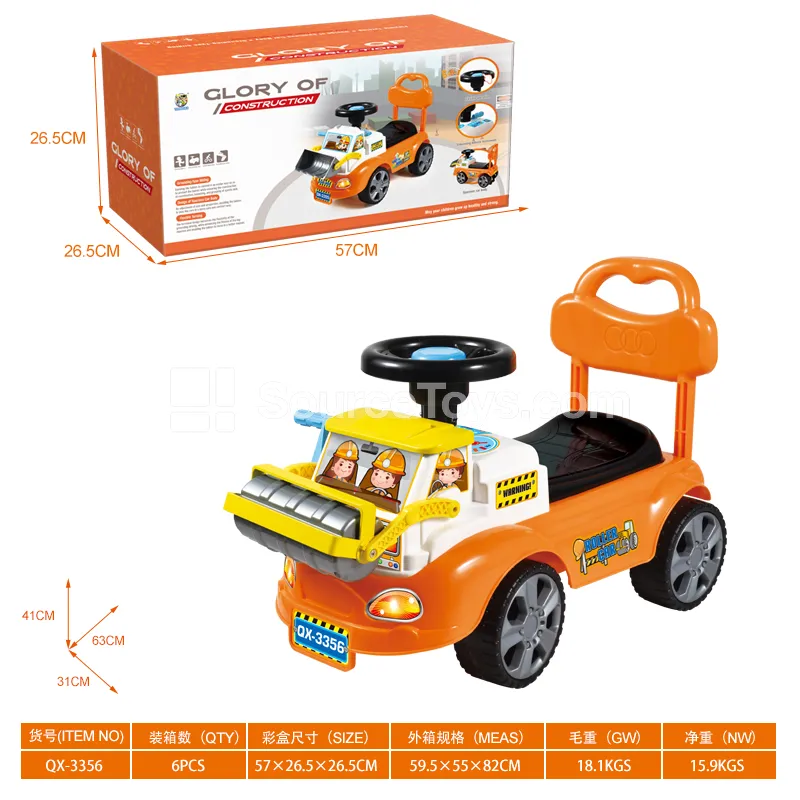 Ride-on Scooter (Construction Dump Truck with Bicycle Horn Steering Wheel)