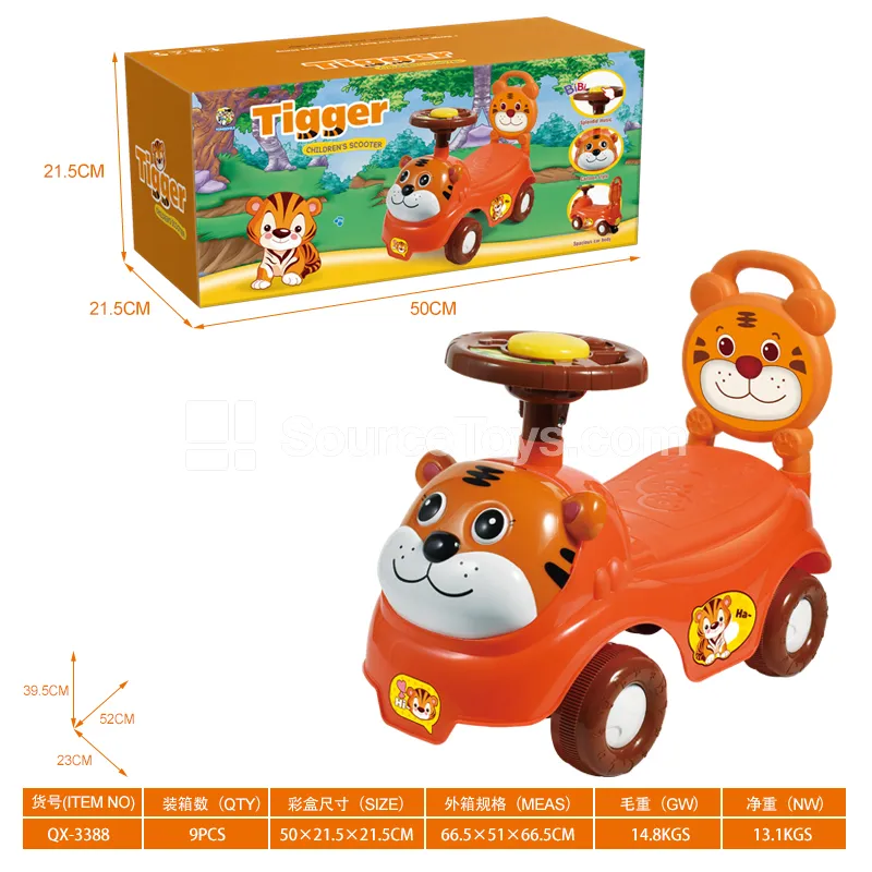 Ride-On Scooter, Tiger (BB Whistle Steering Wheel) (GCC)