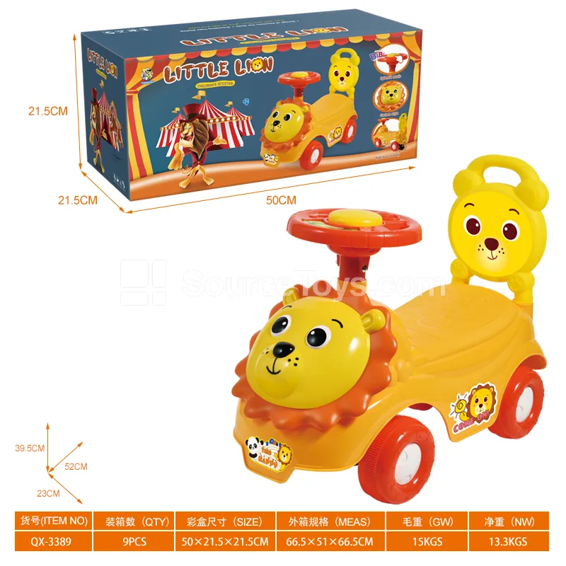 Ride-On Scooter with Lion Steering Wheel (Whistle) Ride-On Scooter with Lion Steering Wheel (Whistle)