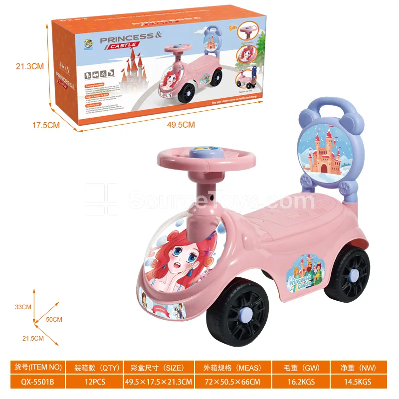 Ride-On Toy Car with Whistle Steering Wheel