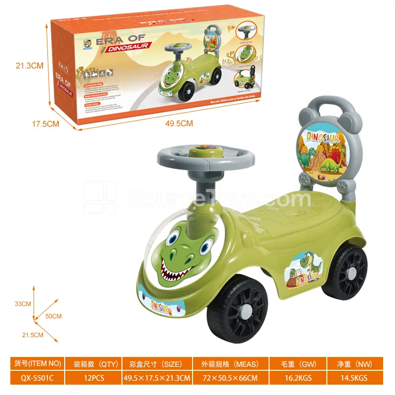 Ride-on Dinosaur Scooter with Horn Steering Wheel (GCC)