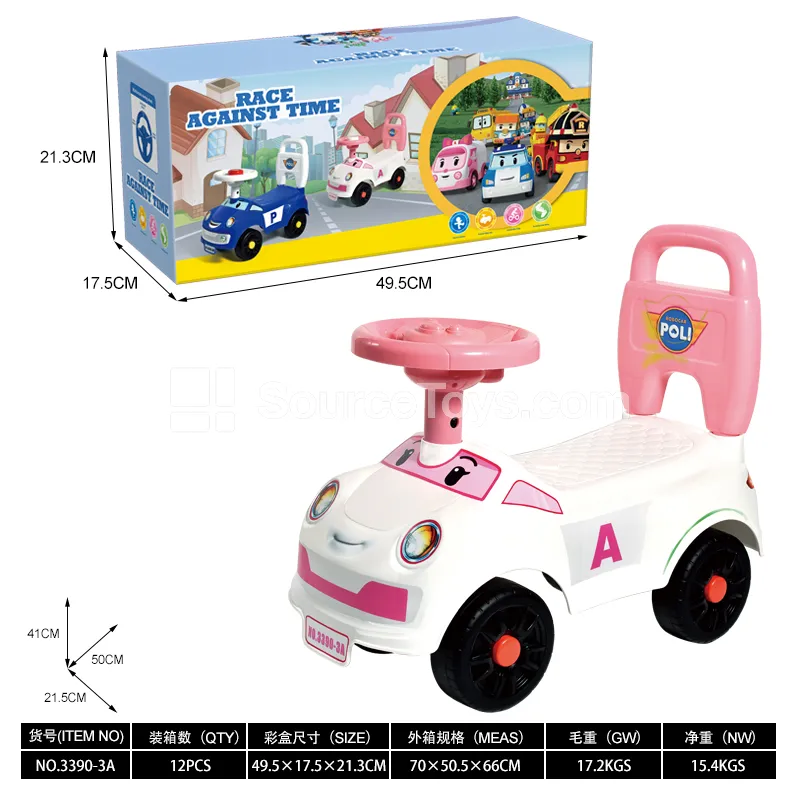 Ride-on Scooter with Musical Steering Wheel and Backrest