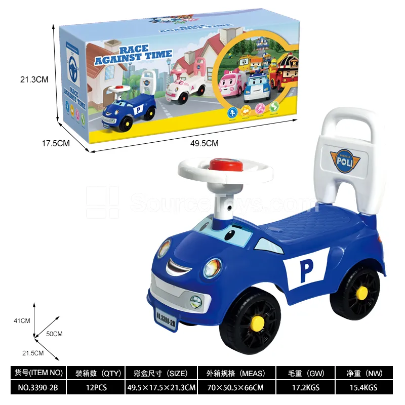 Ride-on Scooter with Whistle Steering Wheel and Backrest