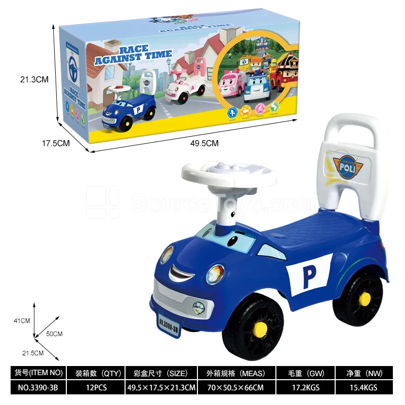 Ride-on Scooter with Music Steering Wheel and Backrest