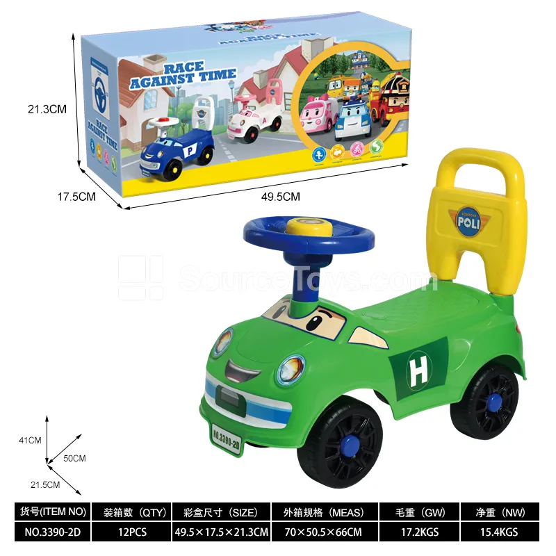 Kids Ride-On Scooter with Whistle Steering Wheel and Backrest