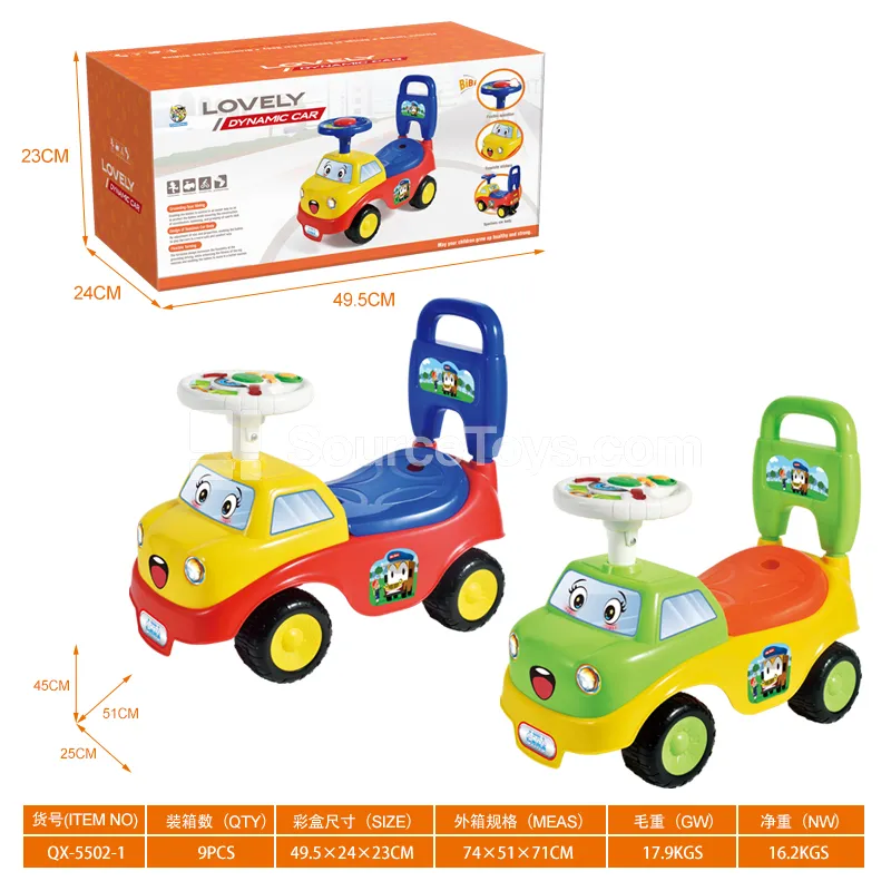 Ride-on Scooter Car with Music Steering Wheel (GCC)