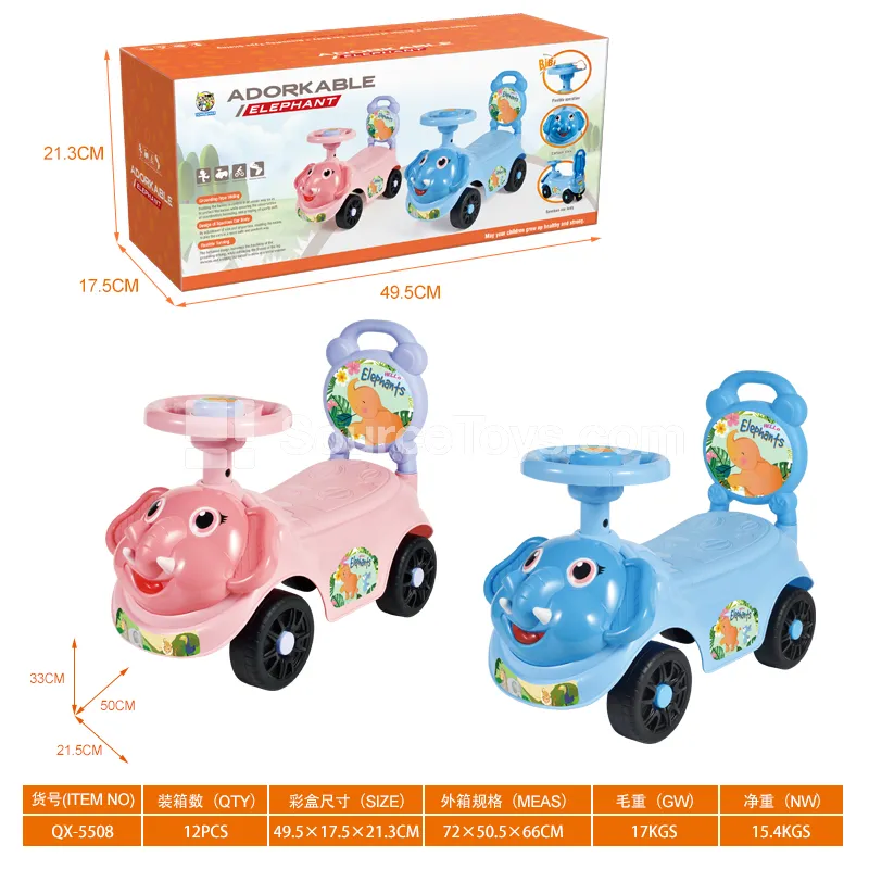 Scooter Ride-On with BB Horn Steering Wheel and DIY Stickers