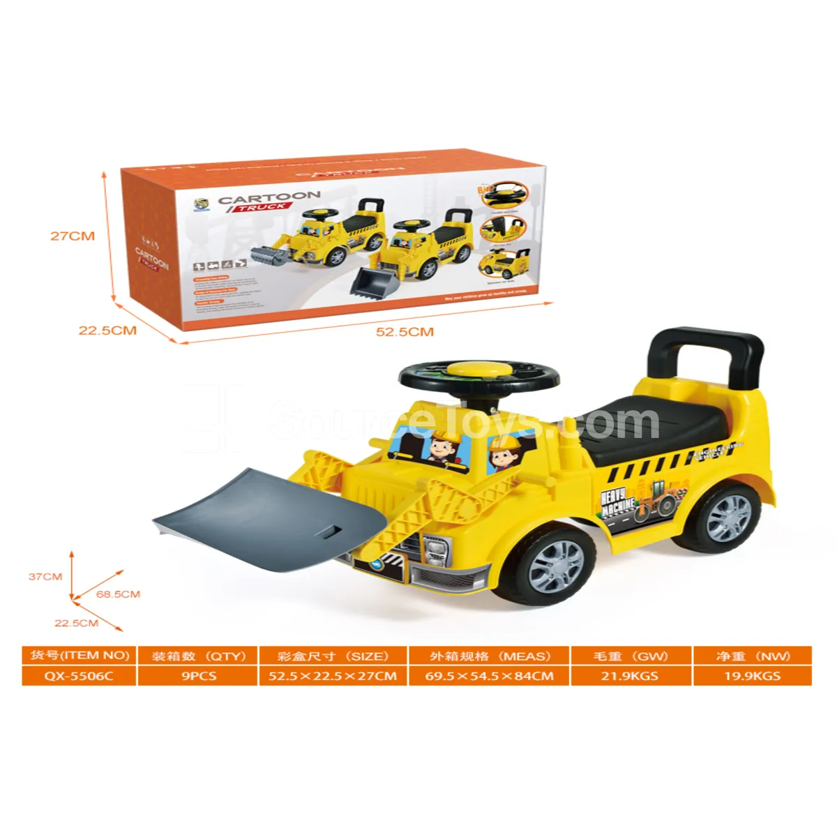 Ride-On Scooter with Snowplow and DIY Stickers Ride-On Scooter with Snowplow and DIY Stickers