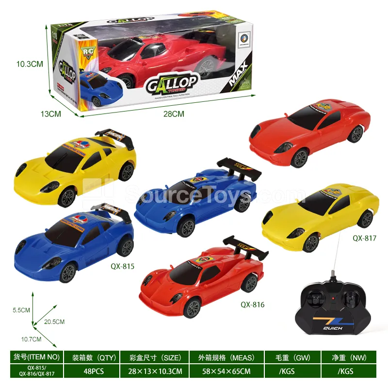 1:18 4-Channel RC Car with 27MHz Remote, 3 Styles