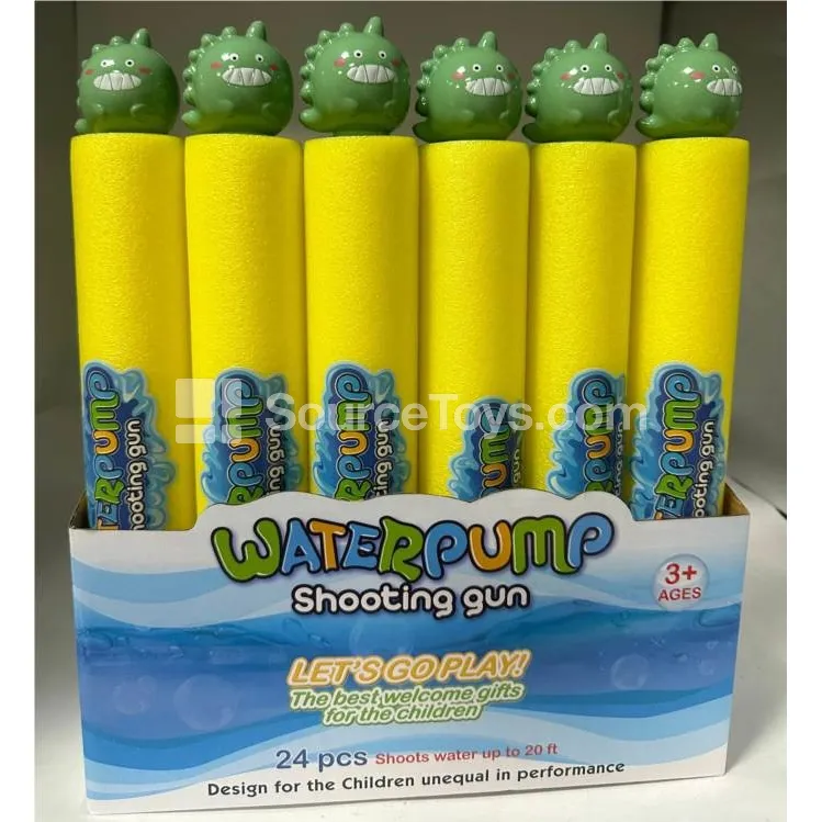 Cartoon Dinosaur 35cm Round Water Gun (5cm Diameter) EVA Foam Pull-Type Water Blaster Animal Head