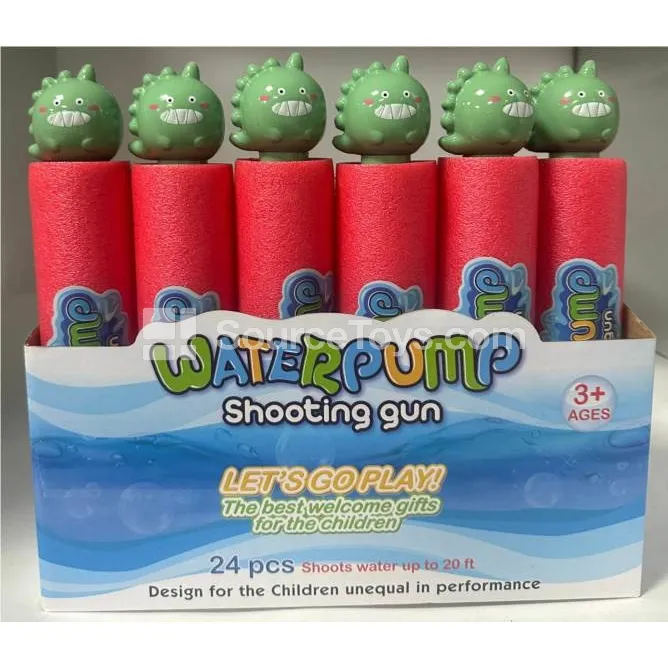 Cartoon Dinosaur 27cm Round Water Blaster with 5cm Diameter EVA Foam Pull-Type Water Gun Animal Head Cartoon Dinosaur 27cm Round Water Blaster with 5cm Diameter EVA Foam Pull-Type Water Gun Animal Head
