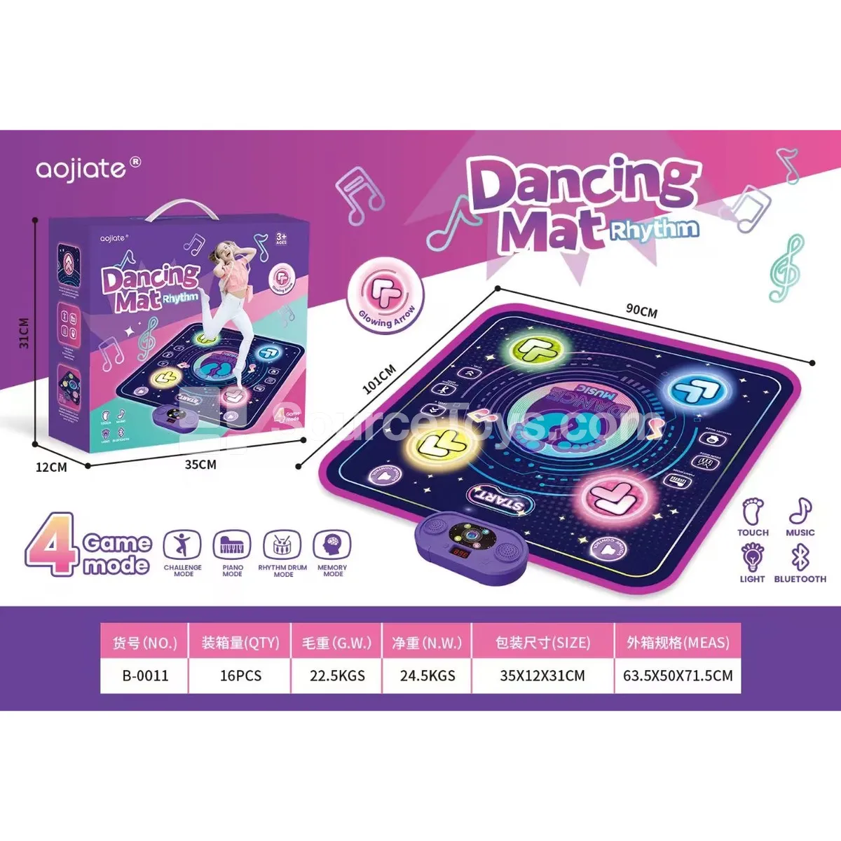 Bluetooth Light-Up Music Dance Mat Bluetooth Light-Up Music Dance Mat
