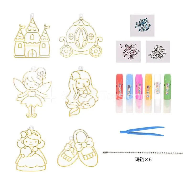 Princess 3D Vinyl Painting DIY Educational Craft Keychain