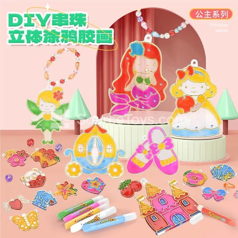 DIY 3D Vinyl Bead Art Craft Kit  Pendant & Keychain Making