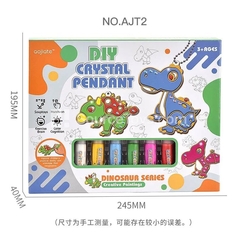 3D Vinyl Dinosaur DIY Painting Pendant Keychain