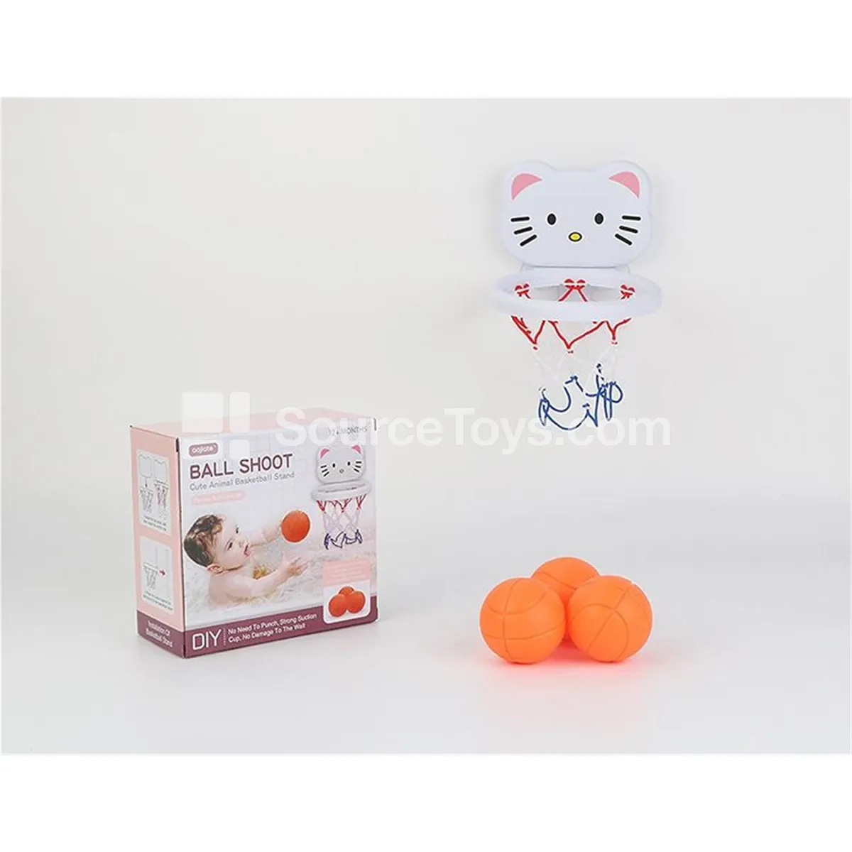 Bathroom Basketball Hoop Set with 3 Balls