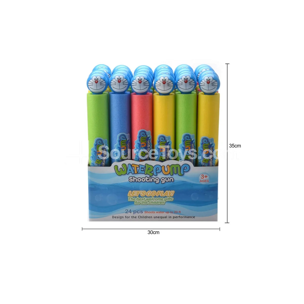 35cm Water Cannon Toy (5cm Diameter) 24PCS Summer Outdoor Interactive Water Play Toy