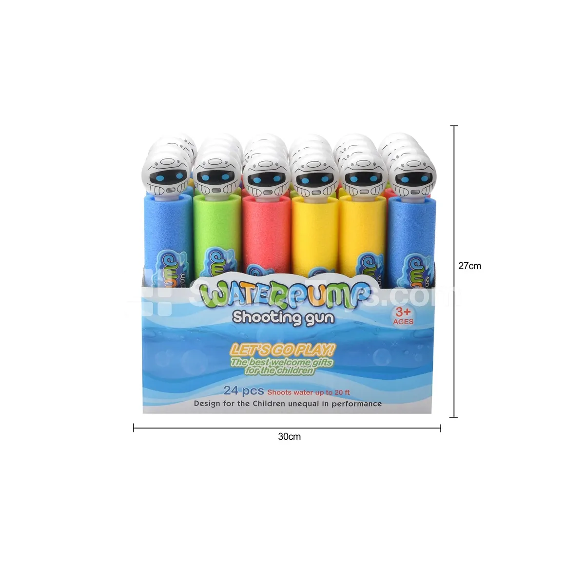 Water Blaster Robot 27cm (5cm Diameter) 24PCS Summer Outdoor Water Play Toy