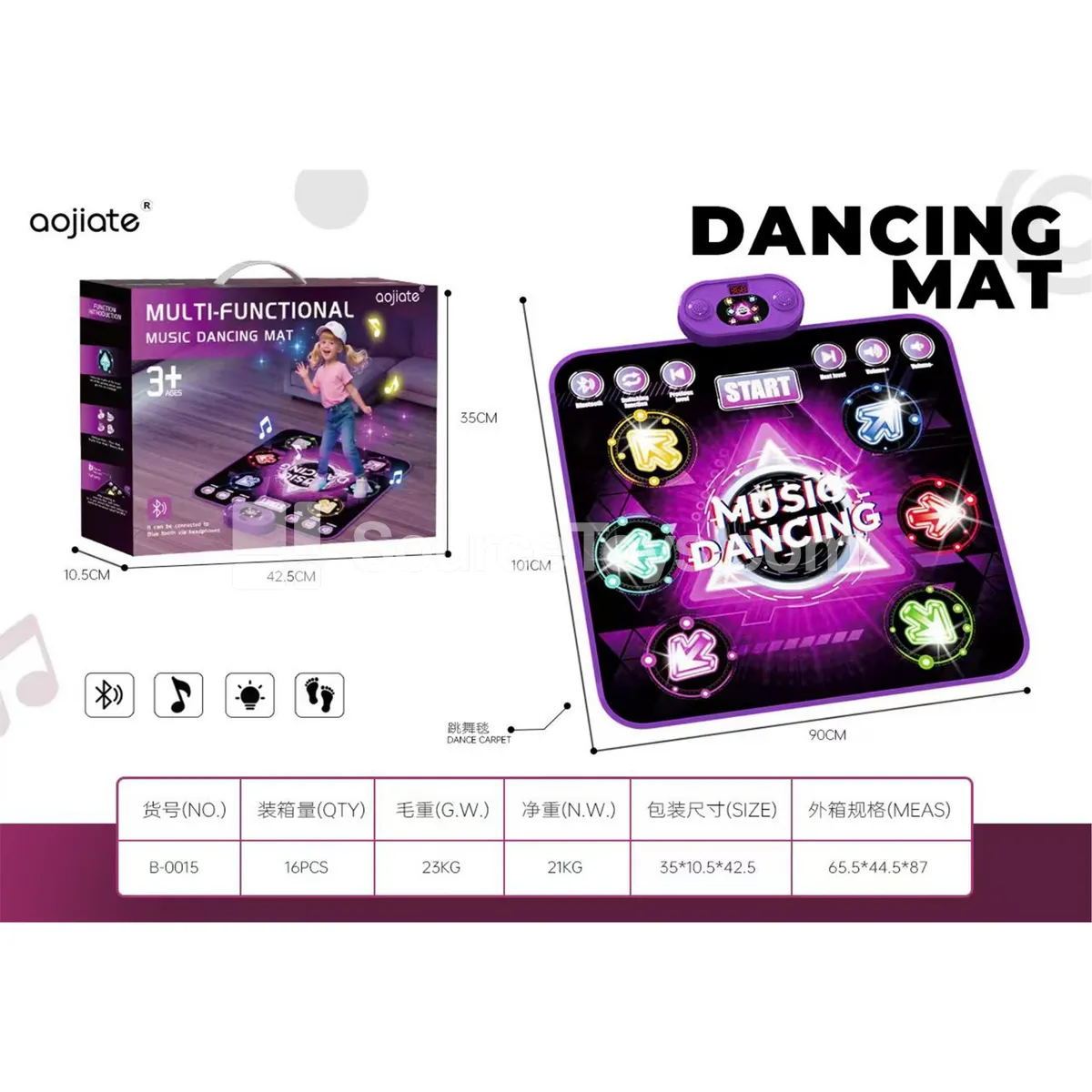 Bluetooth Light-Up Music Dance Mat Bluetooth Light-Up Music Dance Mat