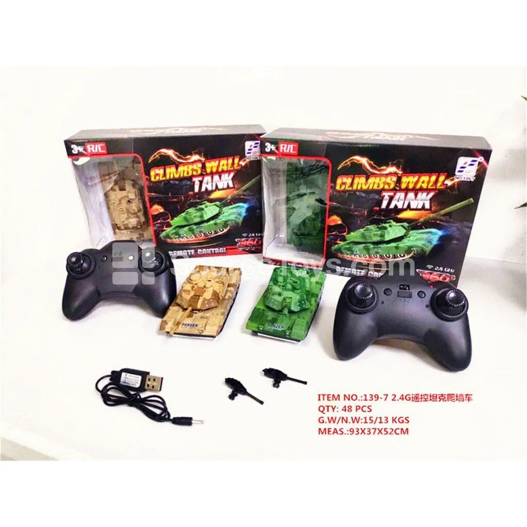 2.4G Remote Control Wall-Climbing Tank with Lights and USB Cable 2.4G Remote Control Wall-Climbing Tank with Lights and USB Cable