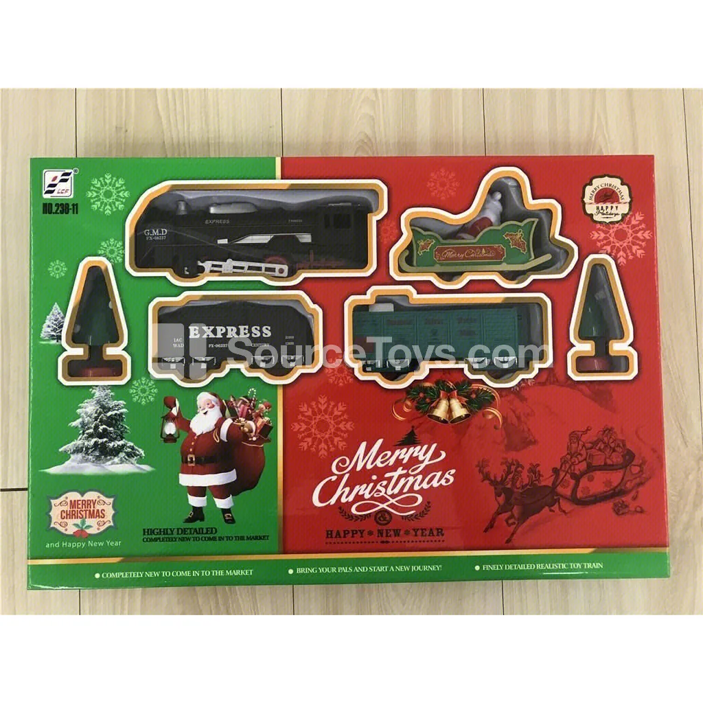 Electric Track Car with Lights and Music Christmas Train Set