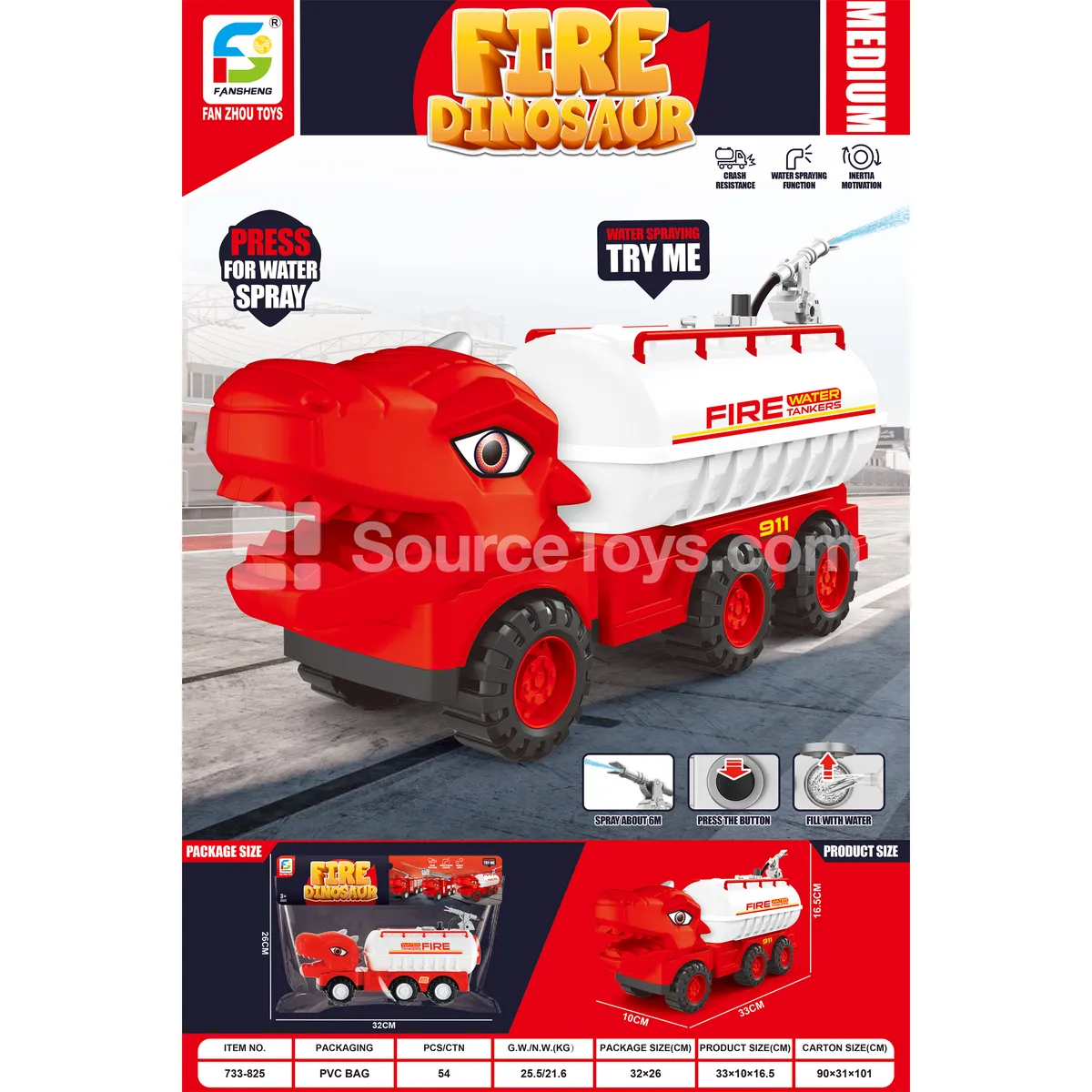 Medium Inertia Water-Spraying Fire Truck