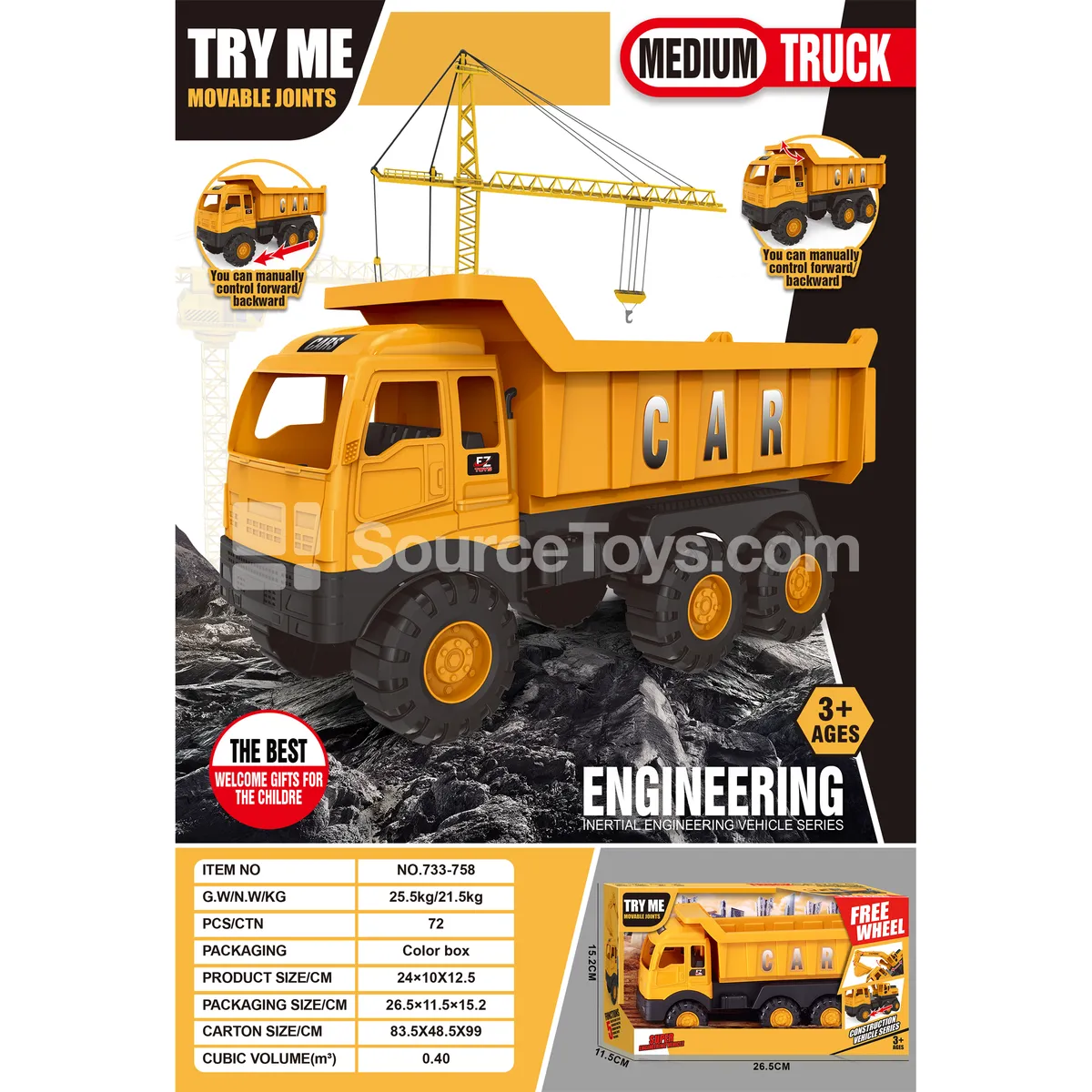 Medium 6-Wheel Ride-On Construction Vehicle Medium 6-Wheel Ride-On Construction Vehicle