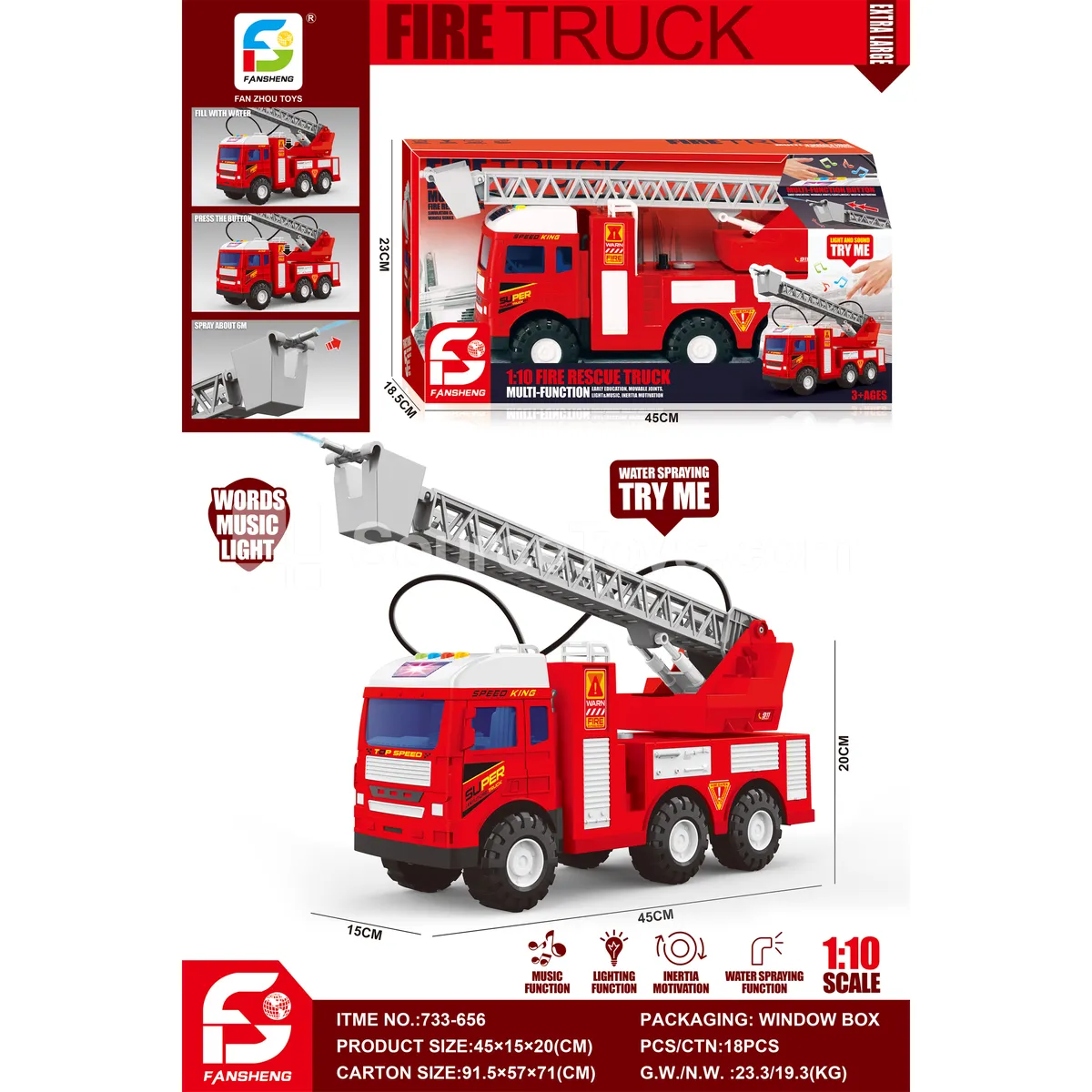 Large Story Water Spray Inertia Fire Truck