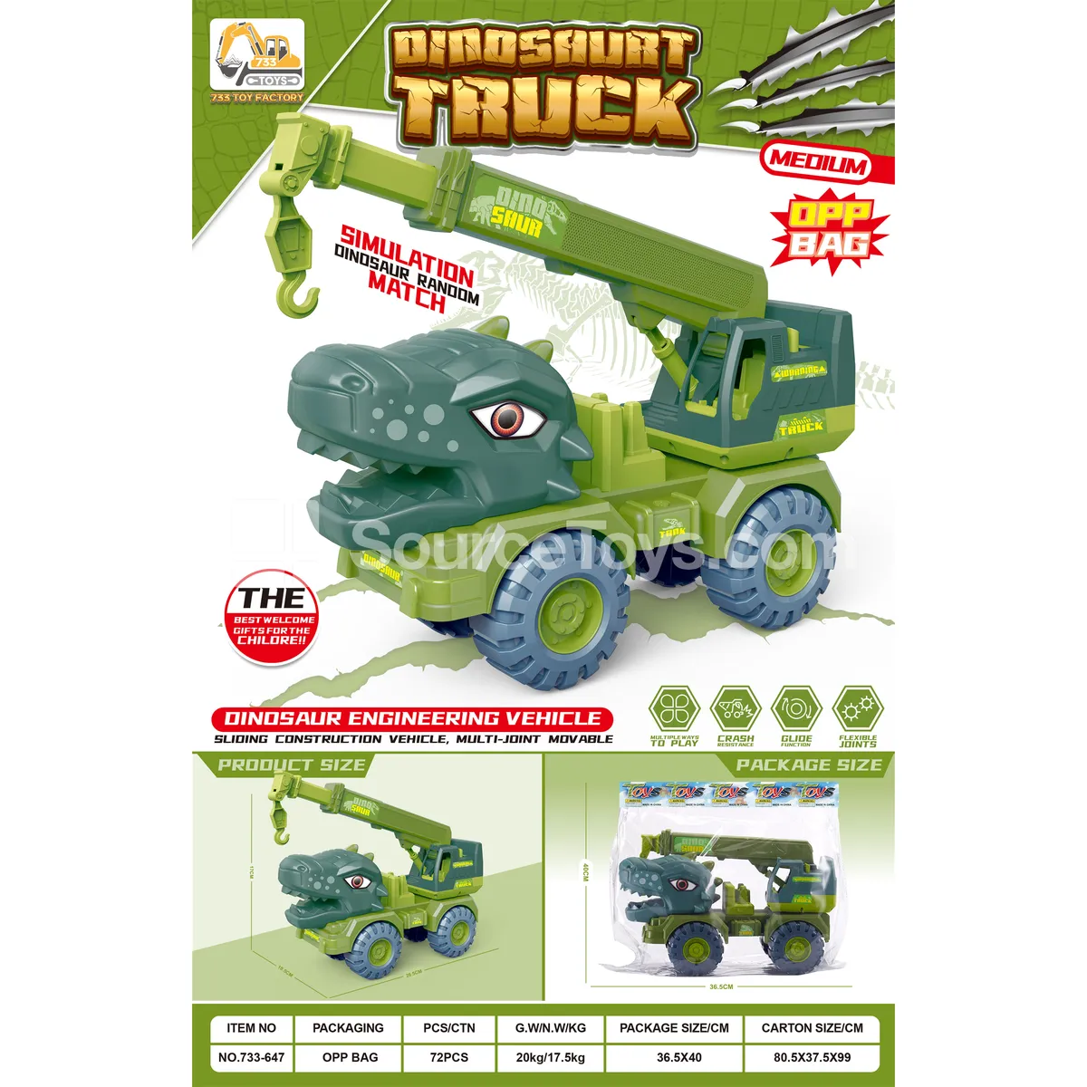 Medium Dinosaur Construction Truck Medium Dinosaur Construction Truck
