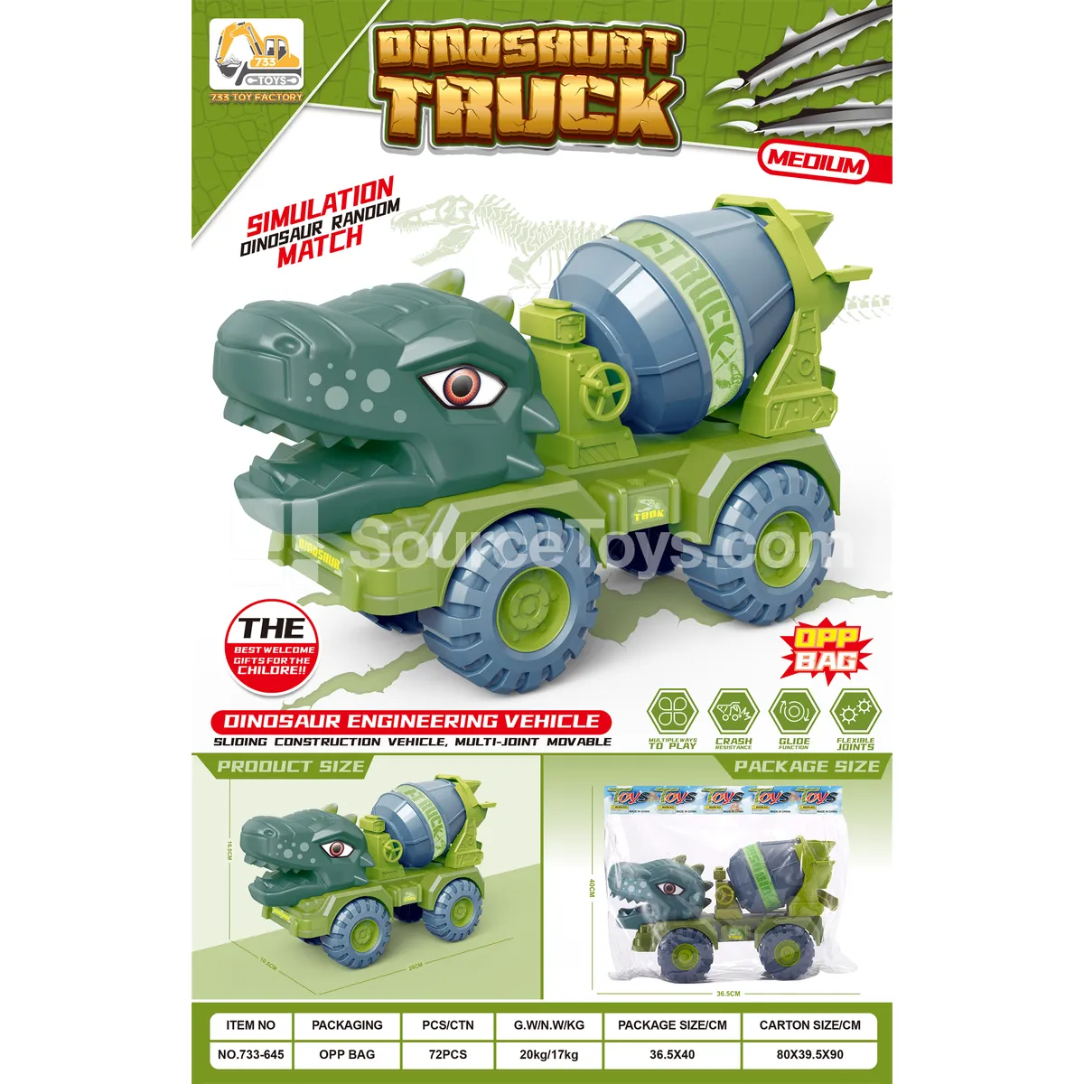 Medium Dinosaur Construction Truck Medium Dinosaur Construction Truck