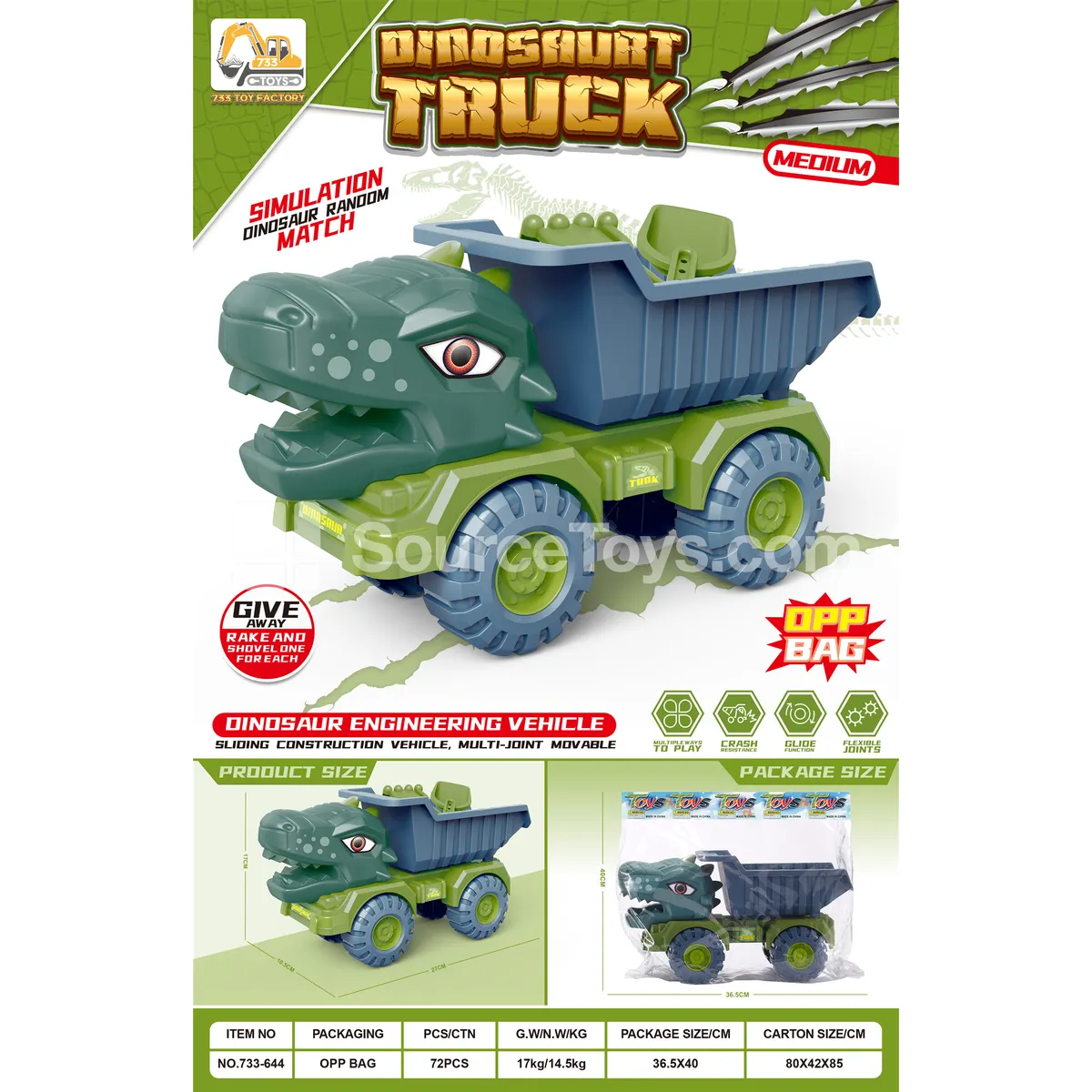Medium Dinosaur Construction Vehicle