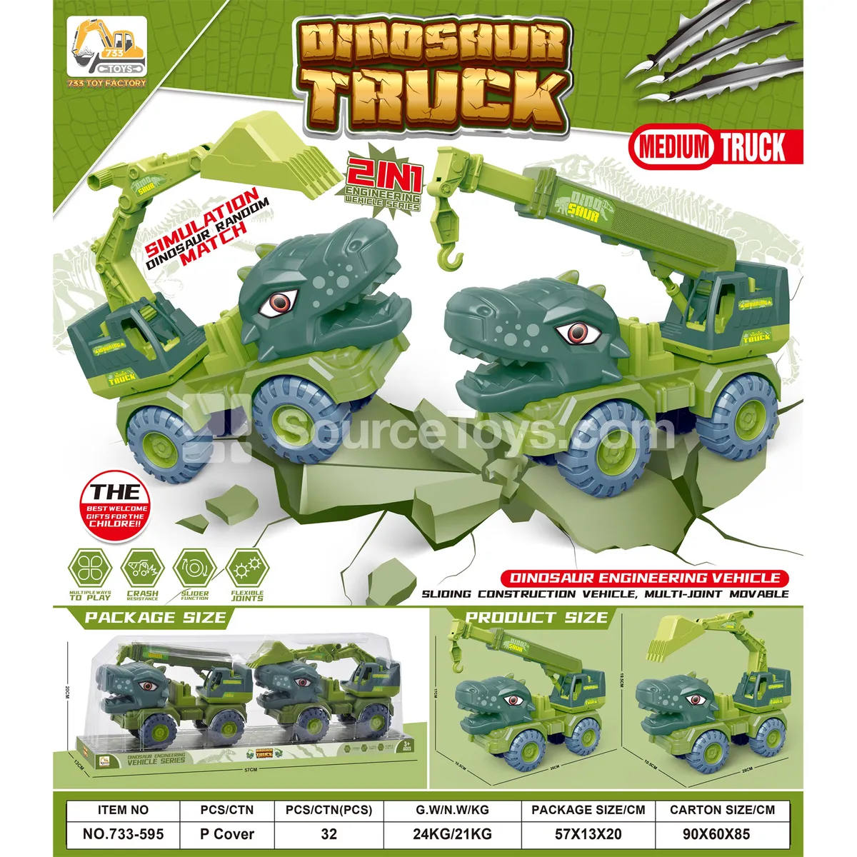 Dinosaur Construction Vehicle