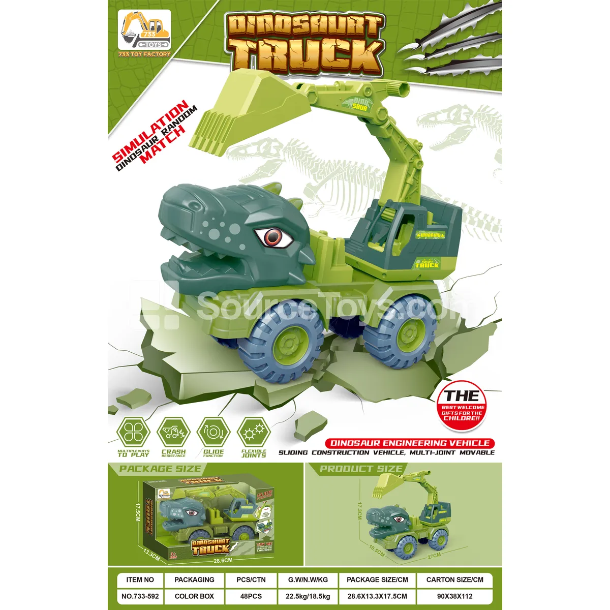Dinosaur Ride-On Scooter Medium Boxed Dinosaur Ride-On Scooter Medium Boxed