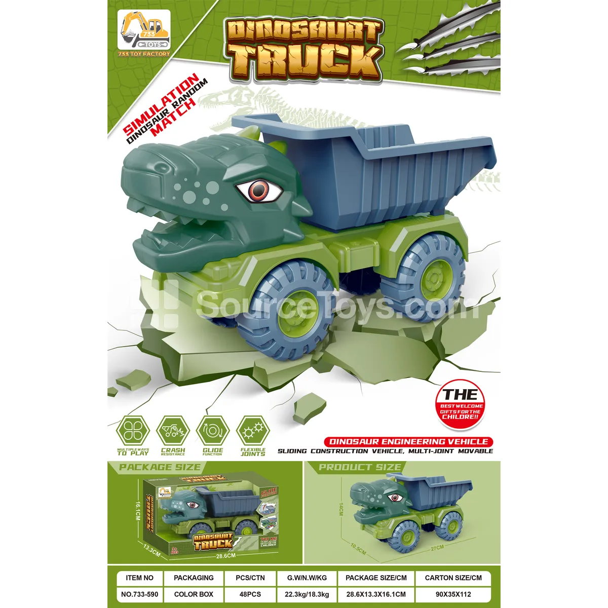 Dinosaur Ride-On Scooter Medium Box Dinosaur Ride-On Scooter Medium Box