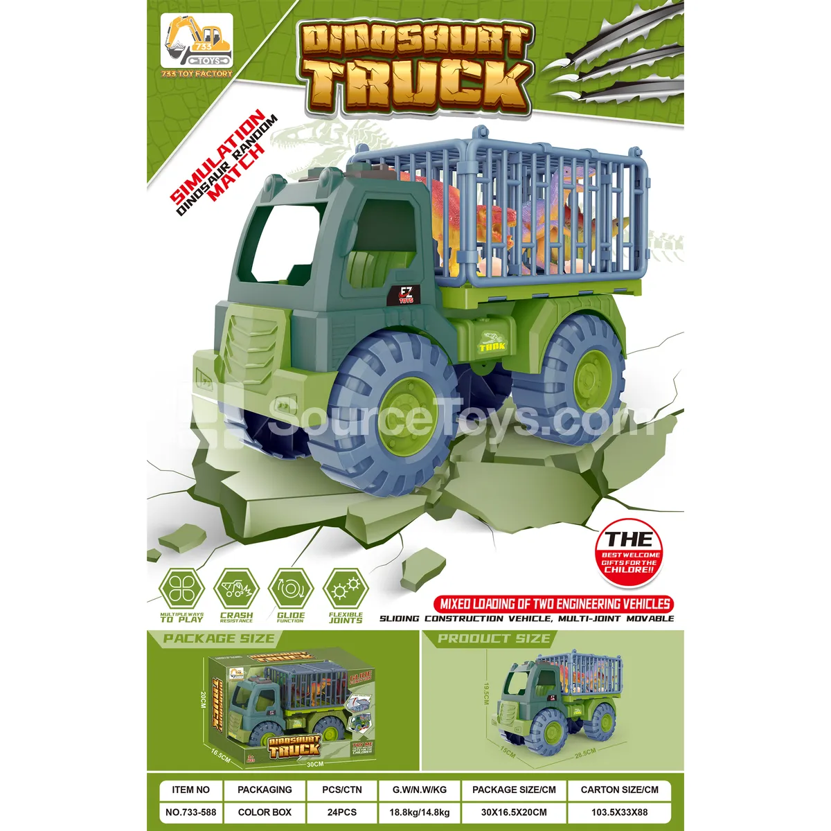 Dinosaur Ride-On Scooter Large Boxed Dinosaur Ride-On Scooter Large Boxed